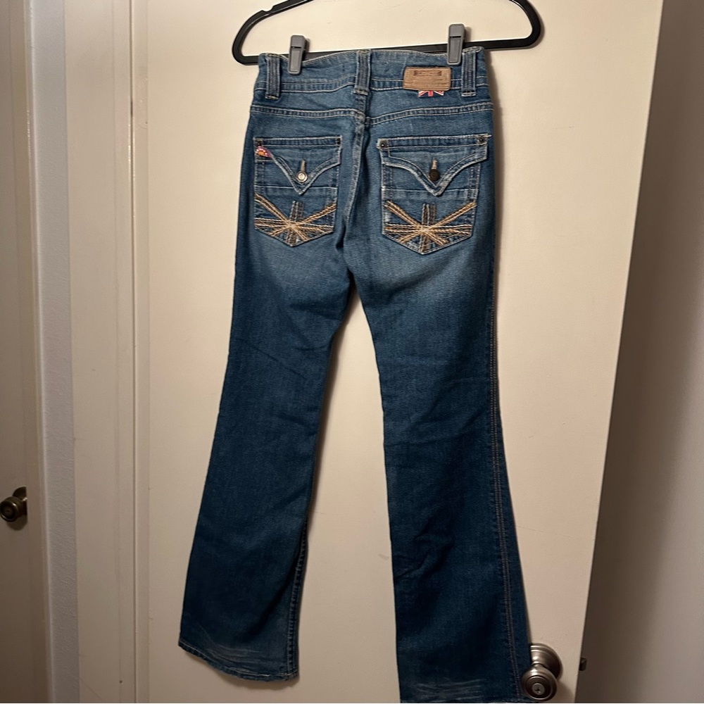 Hudson VintageY2K LowRise Embroidered Pockets Heavily Stitched KickFlare Jean 29